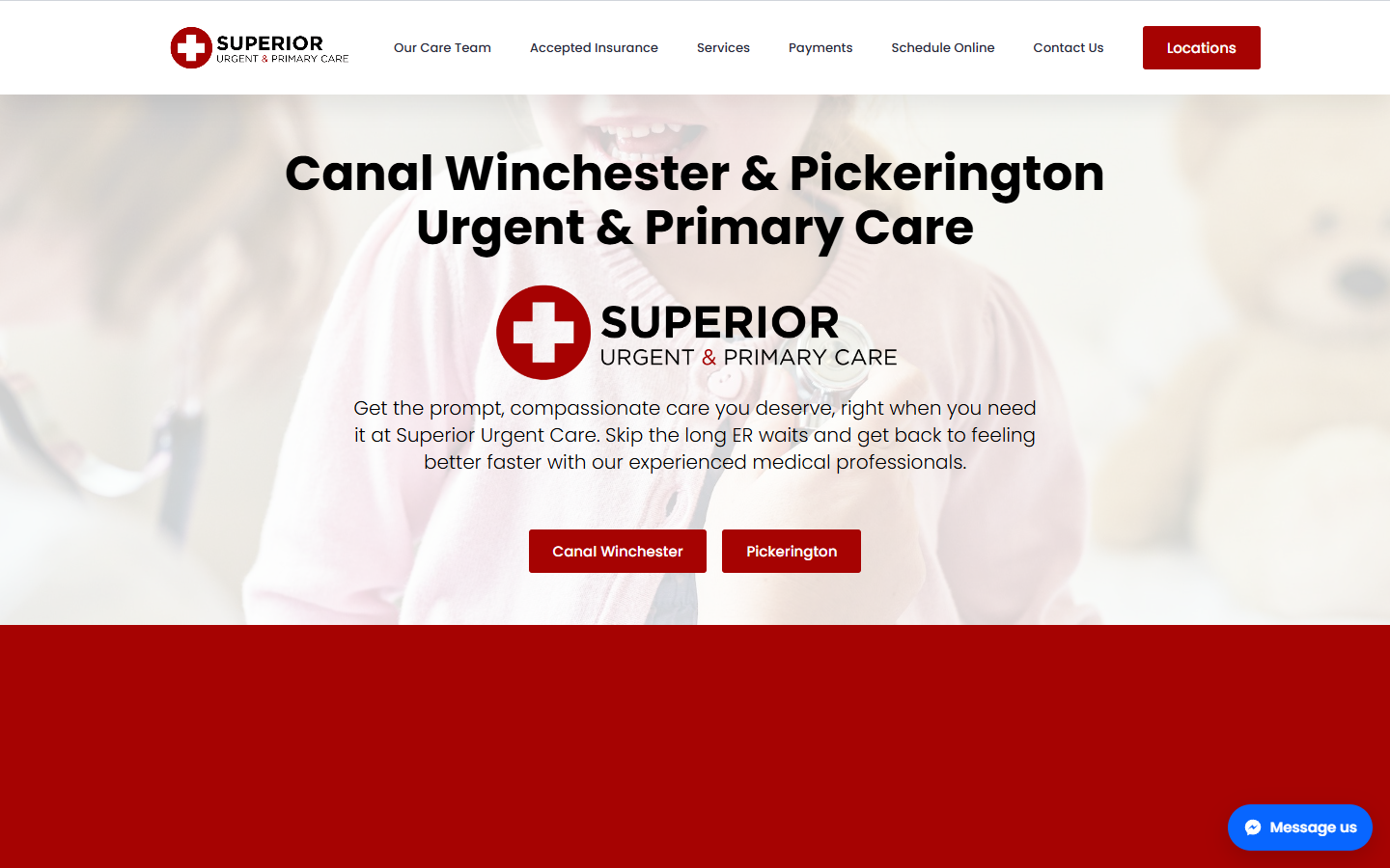 Superior Urgent & Primary Care website preview
